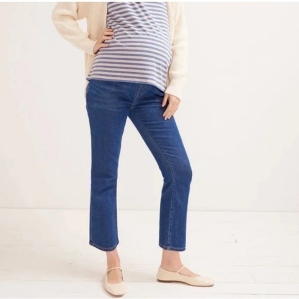 🆕 NWT hatch maternity over the belly crop flare jean 31